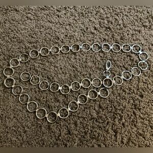 NWOT~1960’s/1970’s Inspired Silver Chain Belt, XL; 1” Rings, 46” Length-Groovy🌼